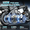 Load image into Gallery viewer, 500W Peak-Power, A 48V 6AH Removable Battery, And 14-Inch Tires