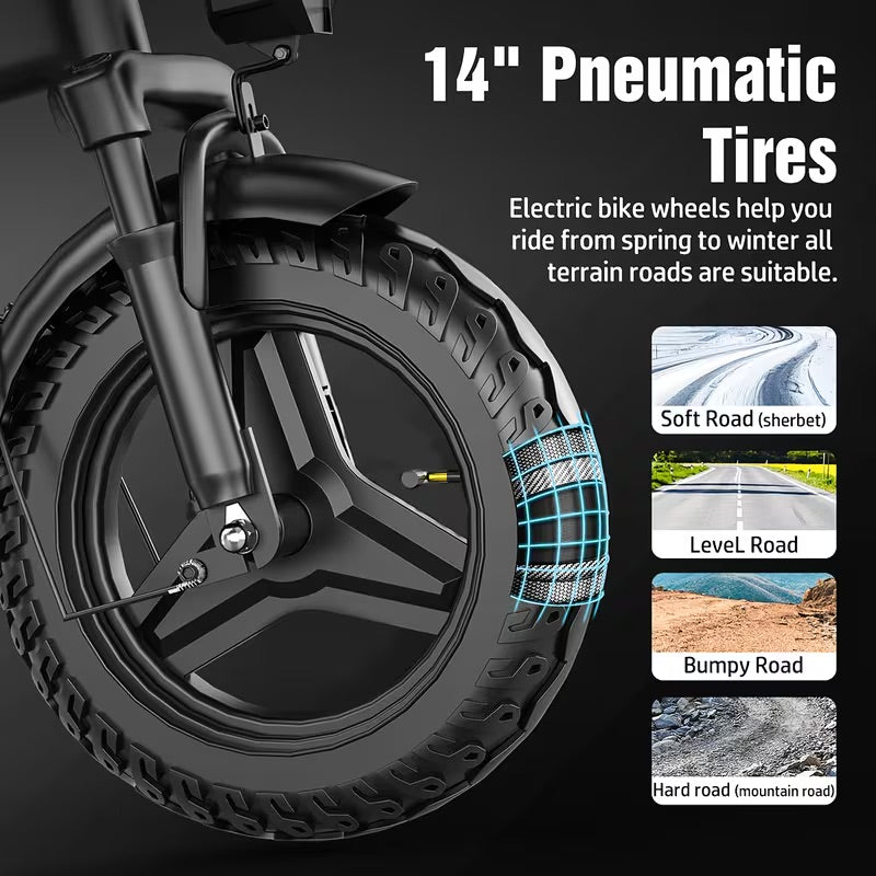 500W Peak-Power, A 48V 6AH Removable Battery, And 14-Inch Tires